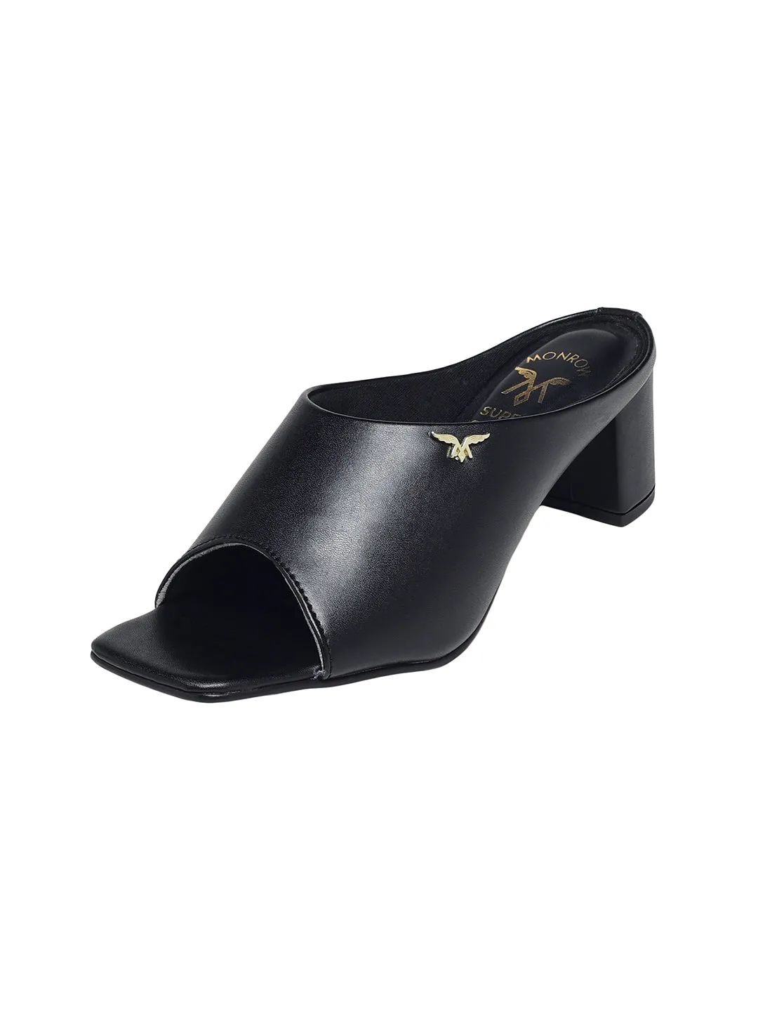 Aamya Black Block Heels