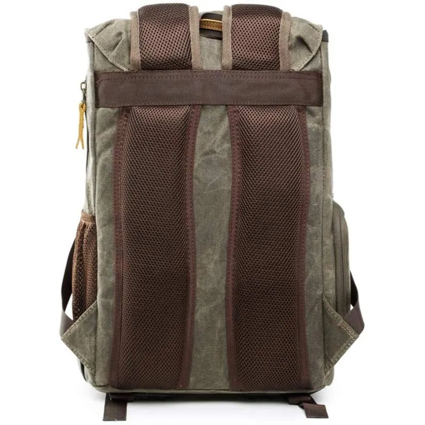 Allacki Waterproof Shock-Resistant Canvas Camera Bag Retro Style Travel Backpack