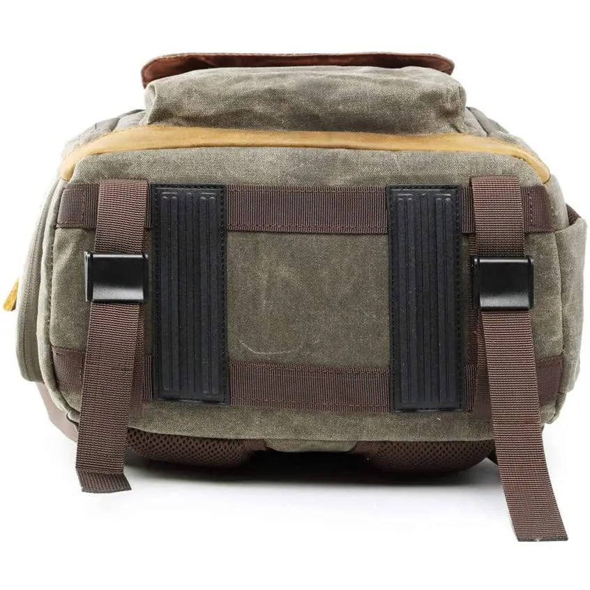 Allacki Waterproof Shock-Resistant Canvas Camera Bag Retro Style Travel Backpack