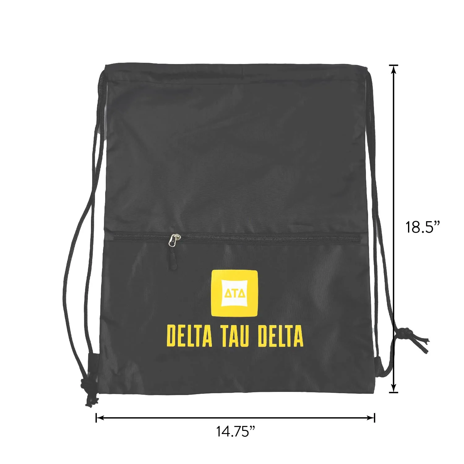 Alpha Tau Omega Fraternity Drawstring Backpack, Black