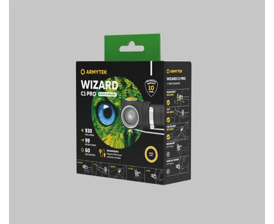 Armytek Wizard C1 Pro Magnet USB 18350 / Warm / 930 lm / TIR 70Â°:120Â° / 1x18350 (incl.)