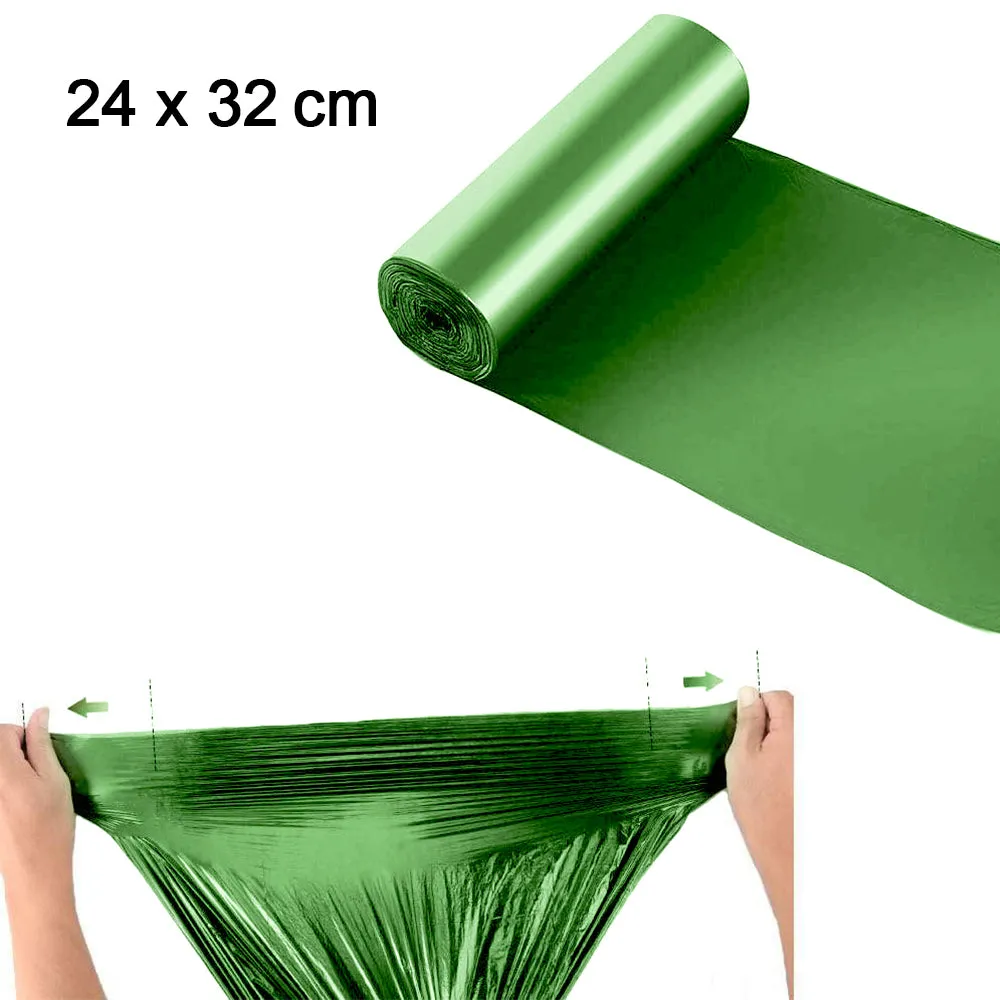 Bio-degradable Eco Friendly Garbage / Trash Bags Rolls (24" x 32") (Green)