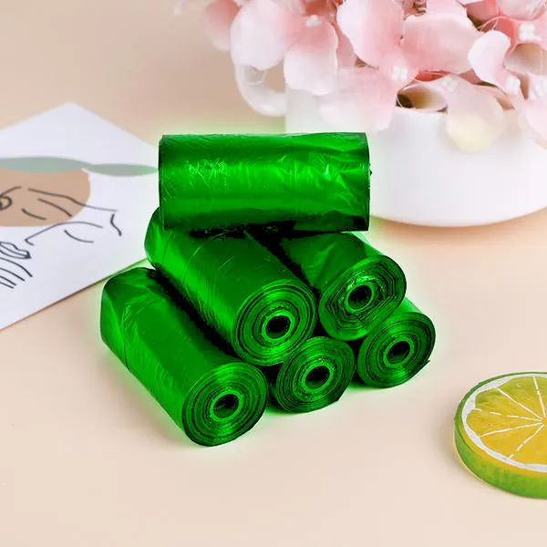 Bio-degradable Eco Friendly Garbage / Trash Bags Rolls (24" x 32") (Green)