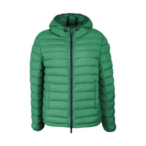 Centogrammi Chic Hooded Down Nylon Jacket in Lush Green