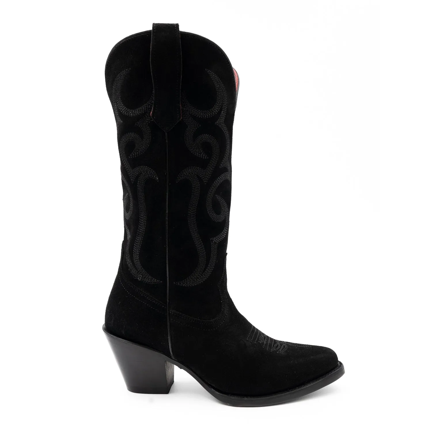 Ferrini Womens Quinn V-Toe Black Leather Cowboy Boots