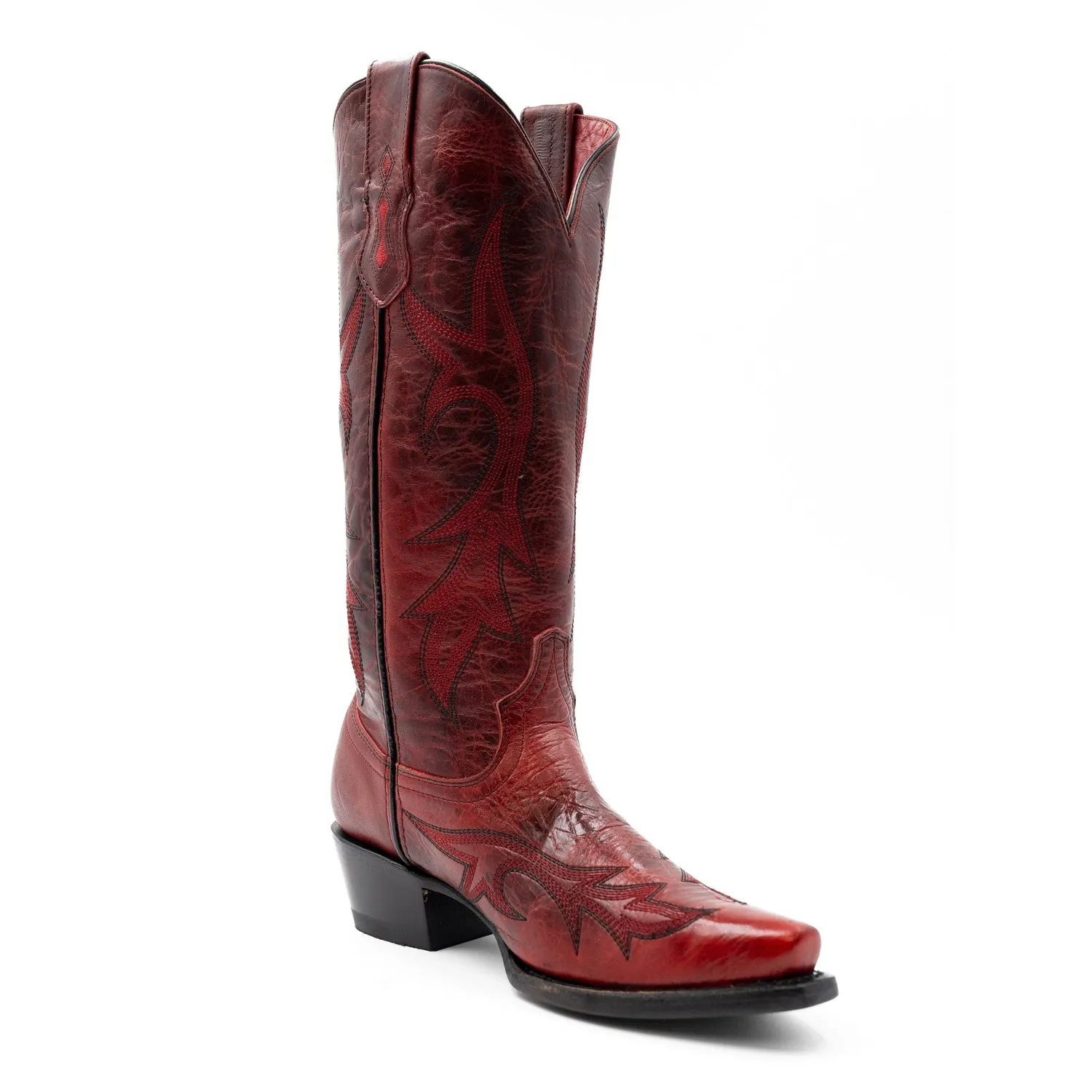 Ferrini Womens Scarlett V-Toe Red Leather Cowboy Boots