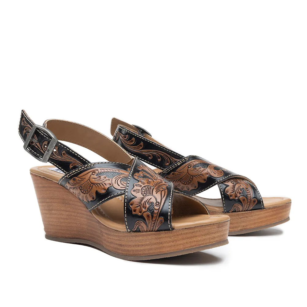 Flower Ridge Hand-Tooled Sandals