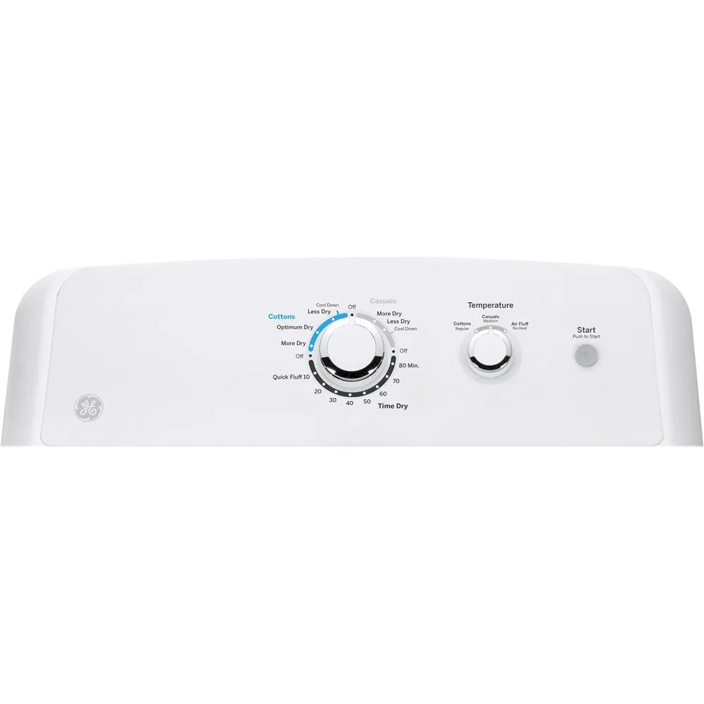 GE - 7.2 Cu. Ft. 1 Cycle Gas Dryer - White