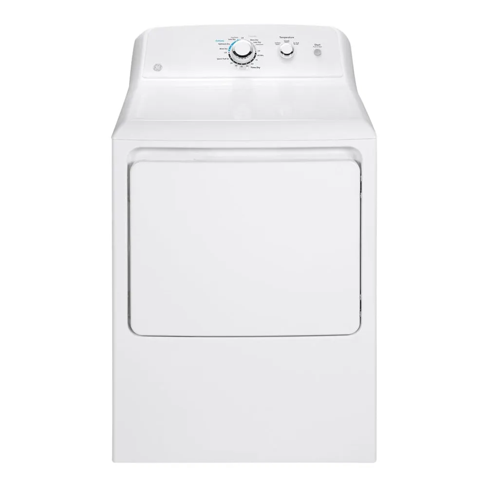 GE - 7.2 Cu. Ft. 1 Cycle Gas Dryer - White