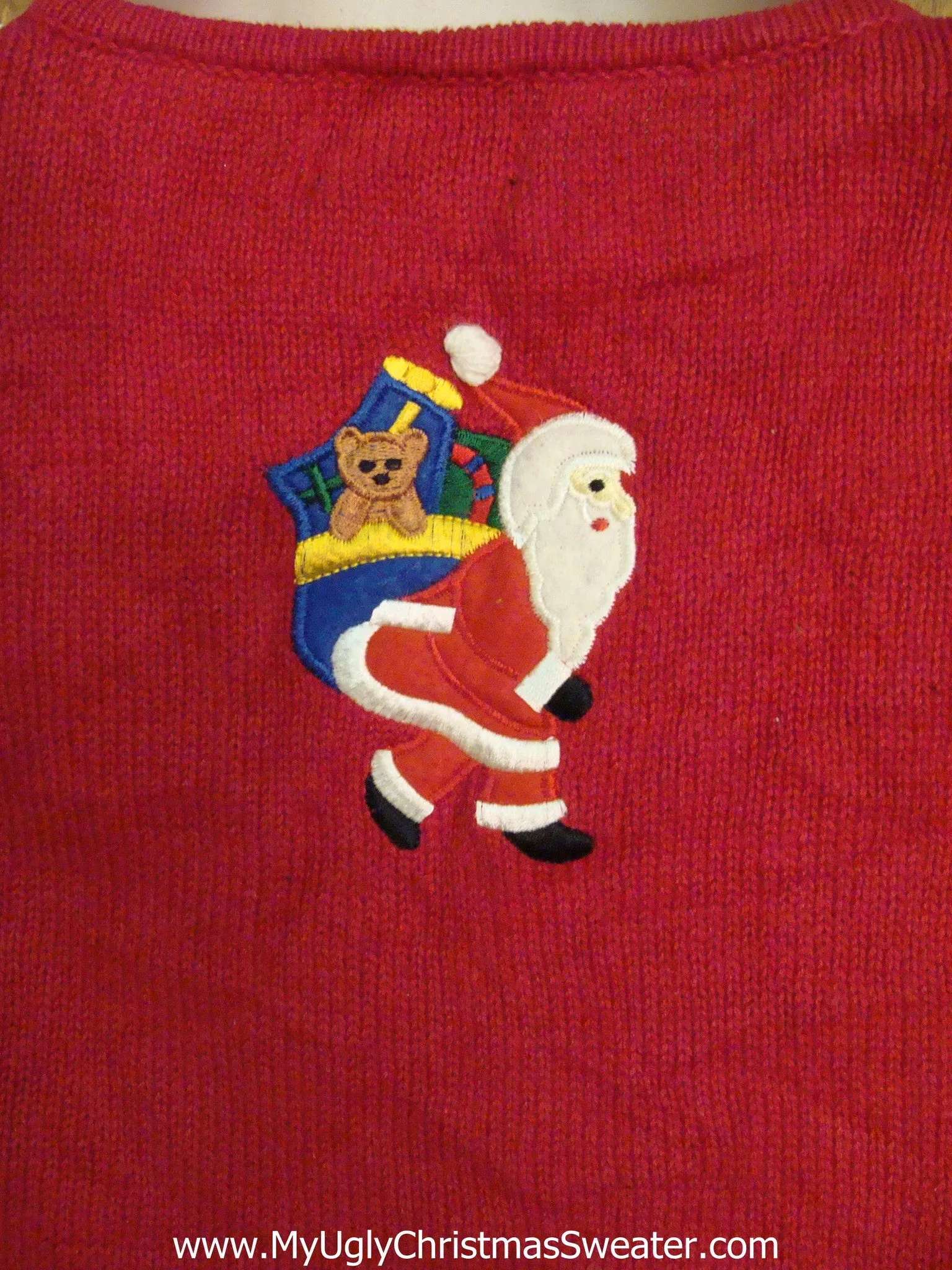 Hiking Santa and Reindeer Ugly Christmas Sweater Vest