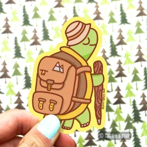 Hiking Tortoise Vinyl Sticker