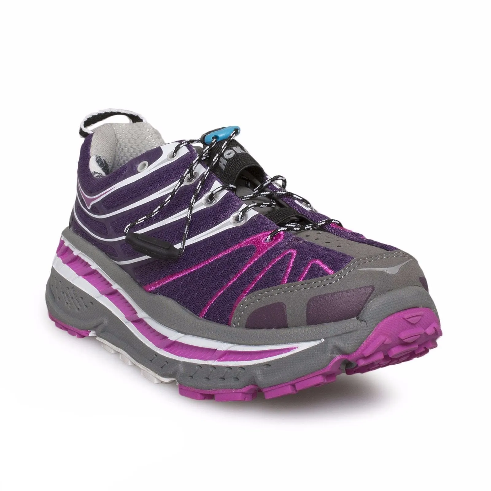 Hoka One One Stinson Trail Plum White Fuchsia Running Shoes