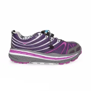 Hoka One One Stinson Trail Plum White Fuchsia Running Shoes