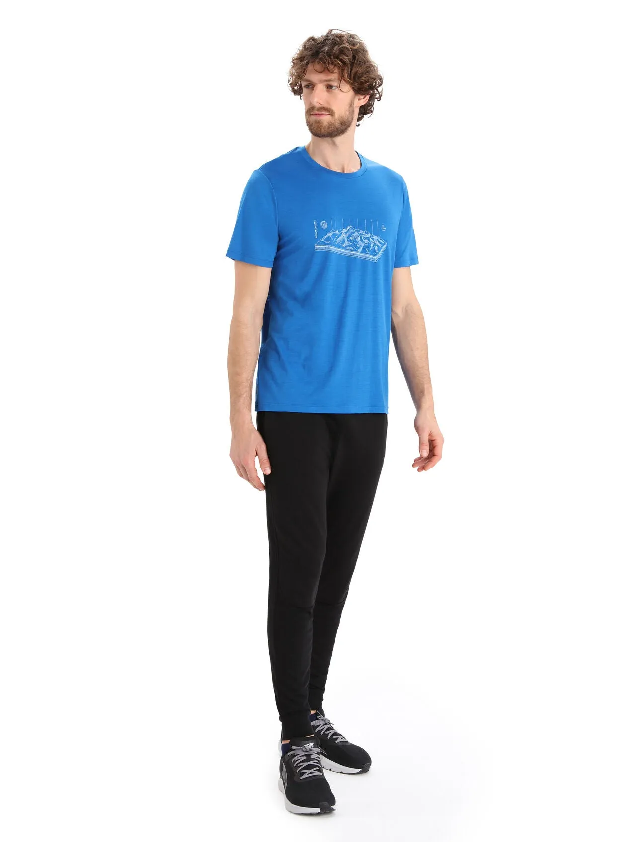 Icebreaker Mens Tech Lite II SS Tee Alps 3D Lazurite