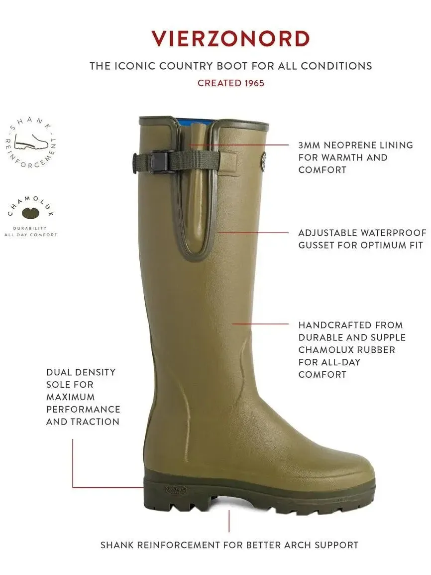 LE CHAMEAU Vierzonord Boots - Ladies Neoprene Lined - Iconic Green