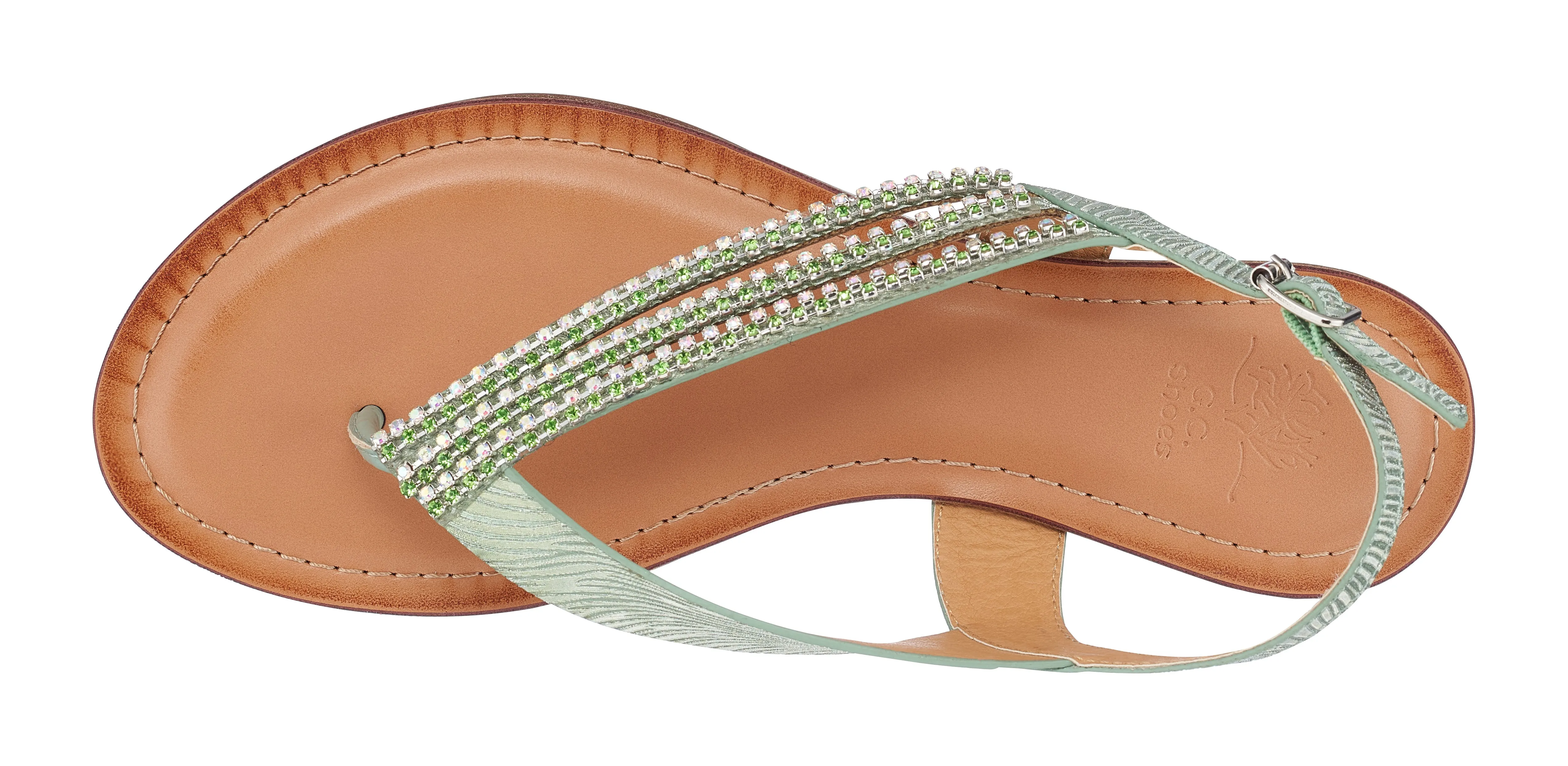 Mabel Green Flat Sandals