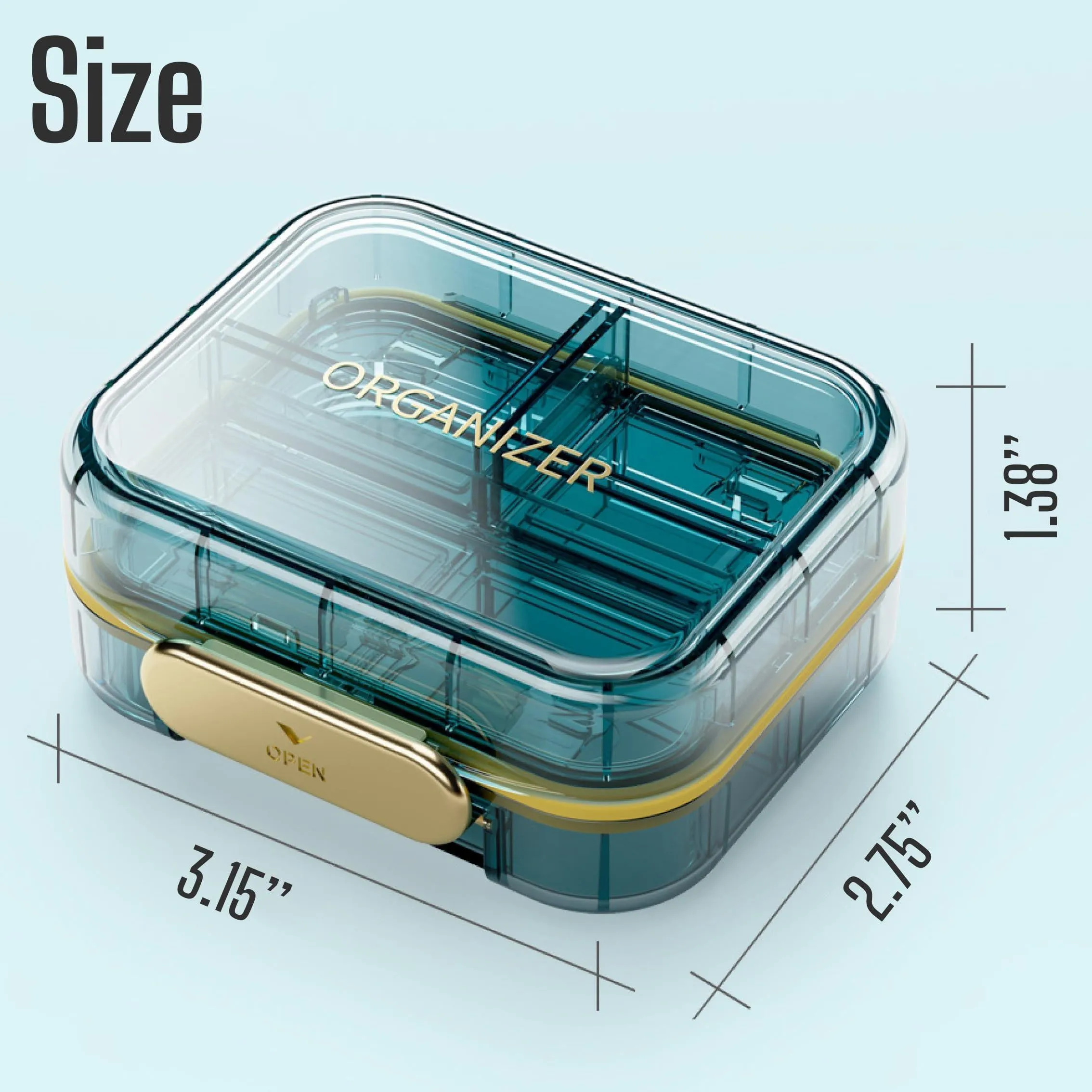 Medicine Pill Organizer Travel Pill Container Small Pill Box 7 Compartments