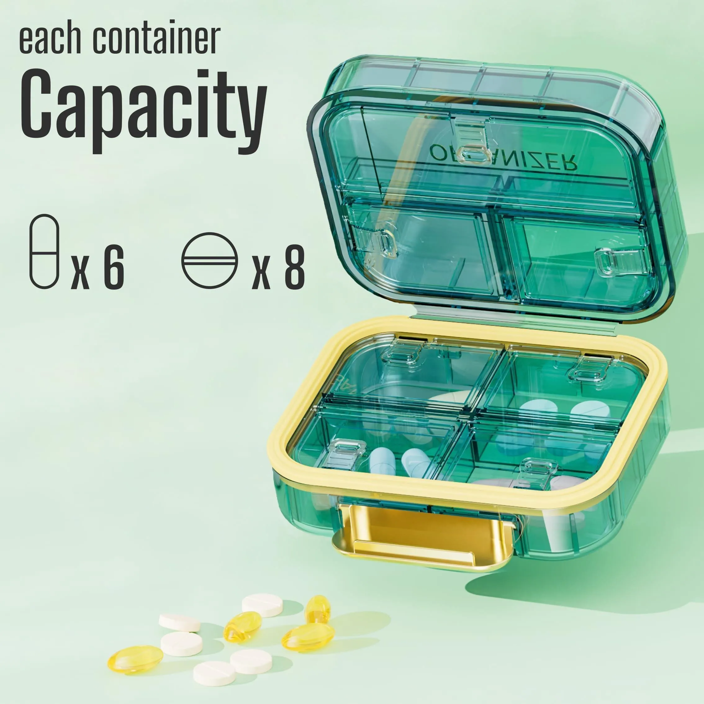 Medicine Pill Organizer Travel Pill Container Small Pill Box 7 Compartments