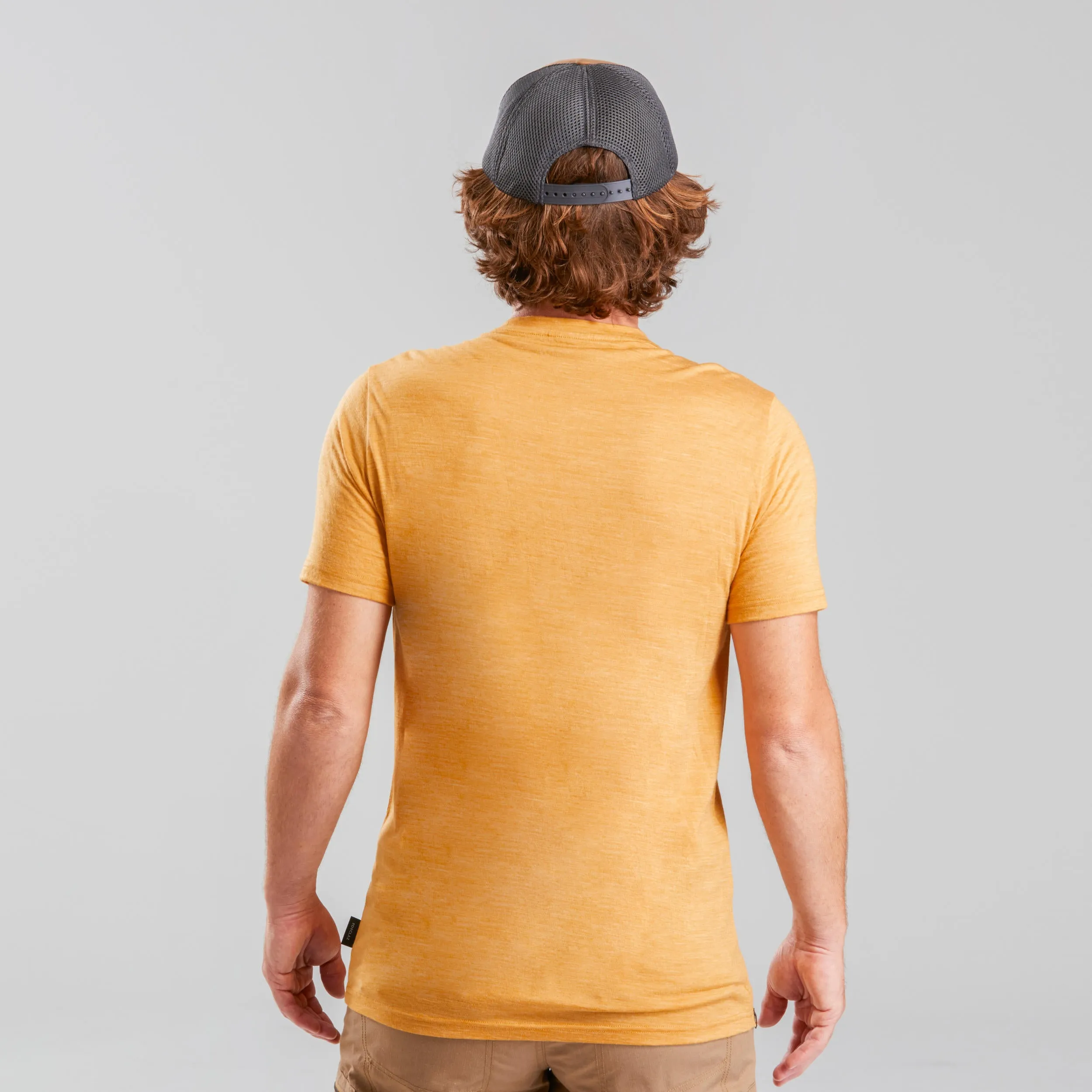 Men's T-shirt Forclaz Travel 100 merino, yellow