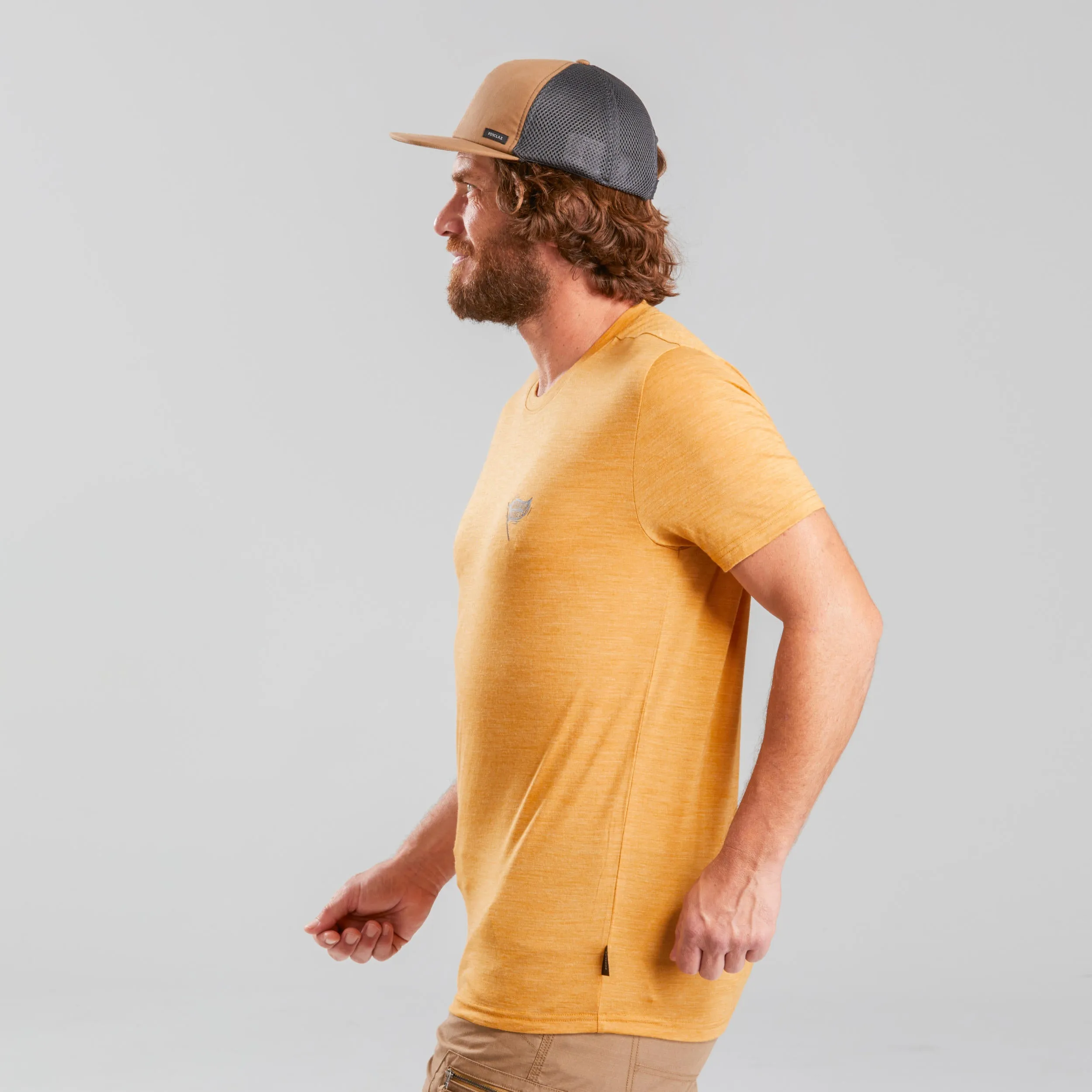 Men's T-shirt Forclaz Travel 100 merino, yellow