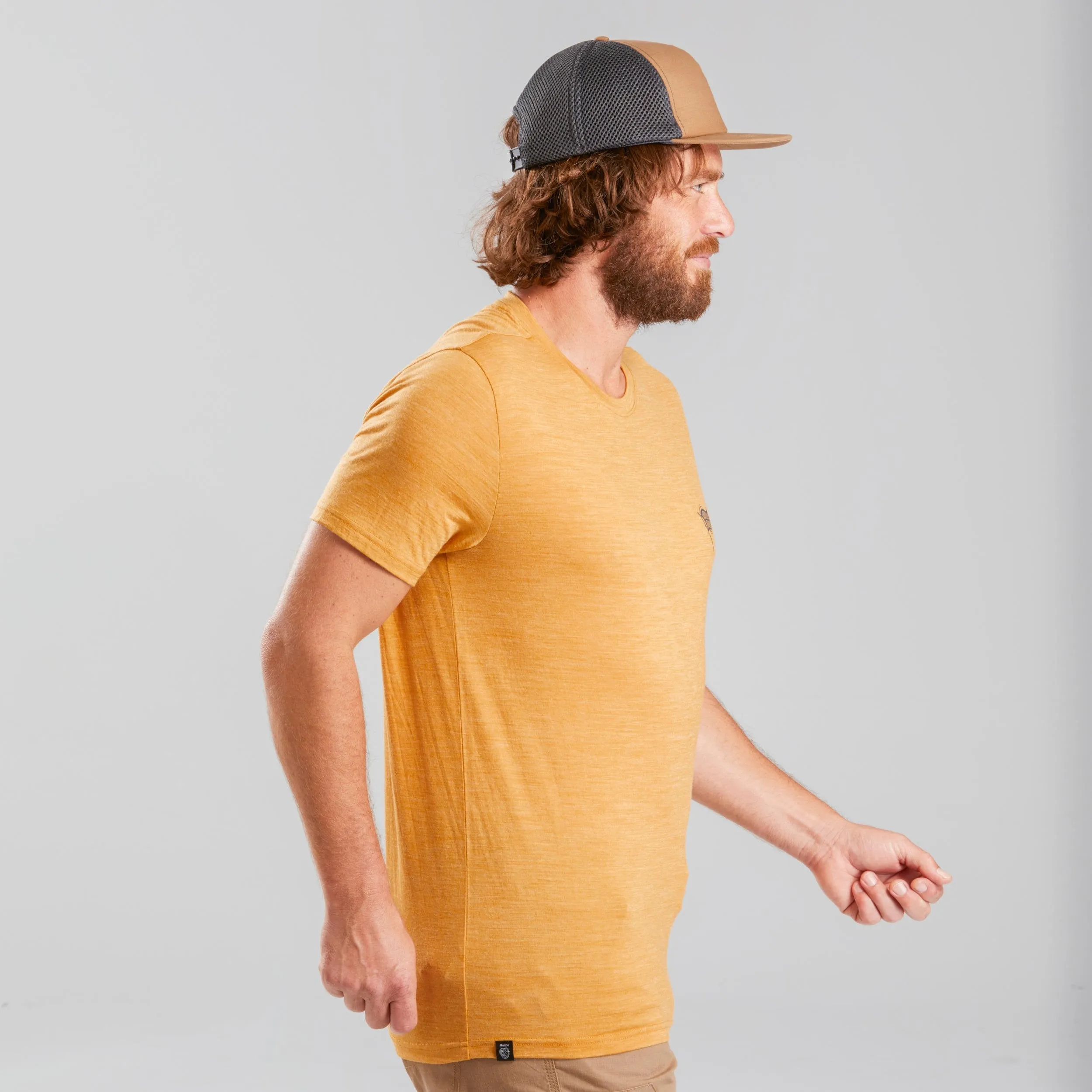 Men's T-shirt Forclaz Travel 100 merino, yellow