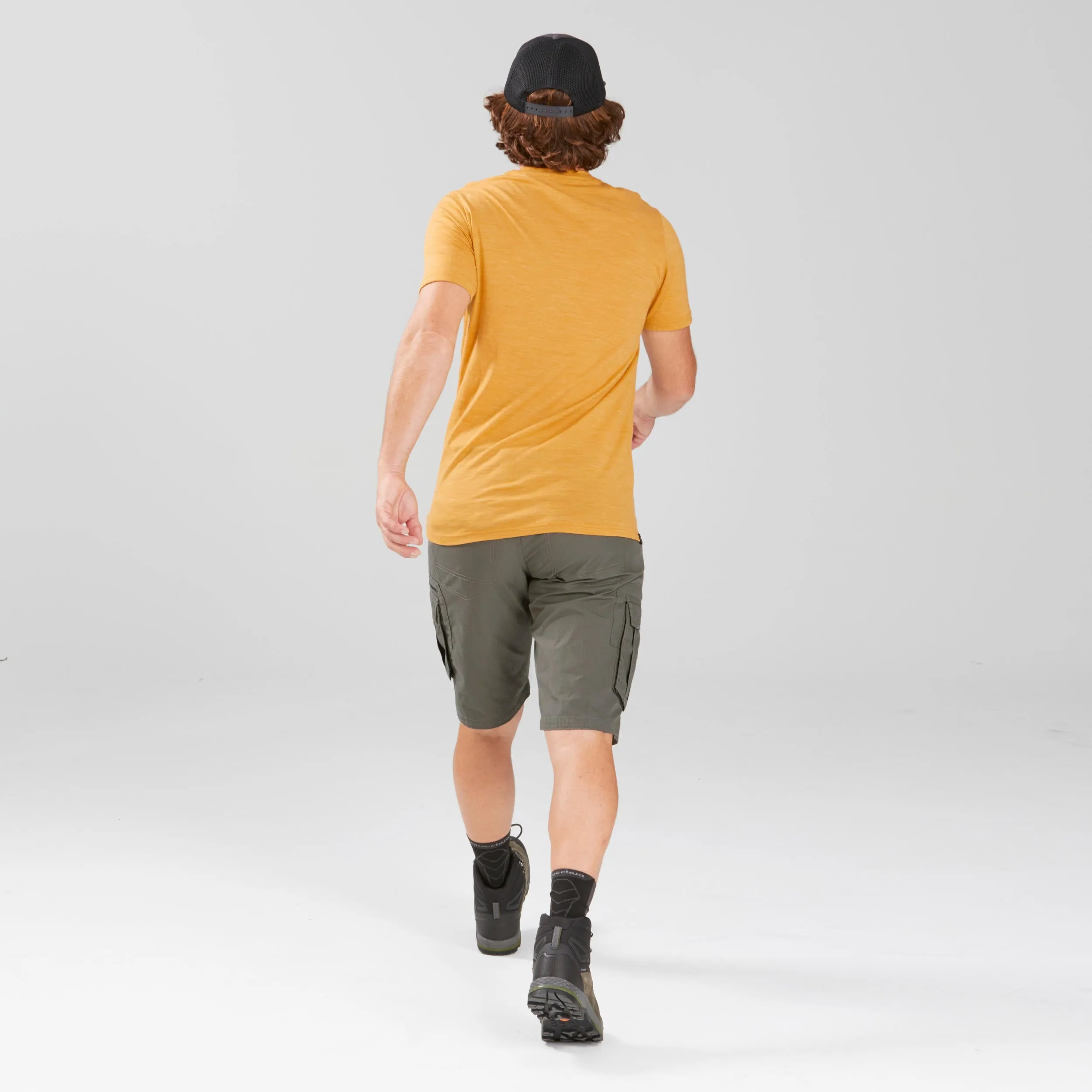 Men's T-shirt Forclaz Travel 100 merino, yellow