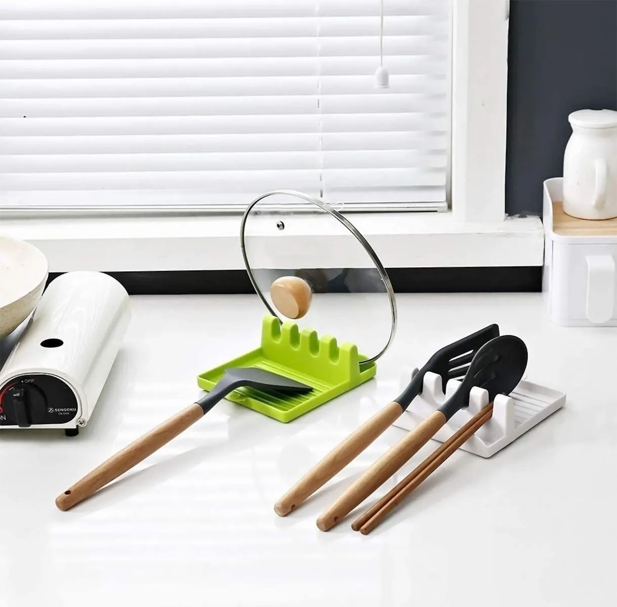 Multi-Functional Spatula Holder / Rest for Kitchen Utensils