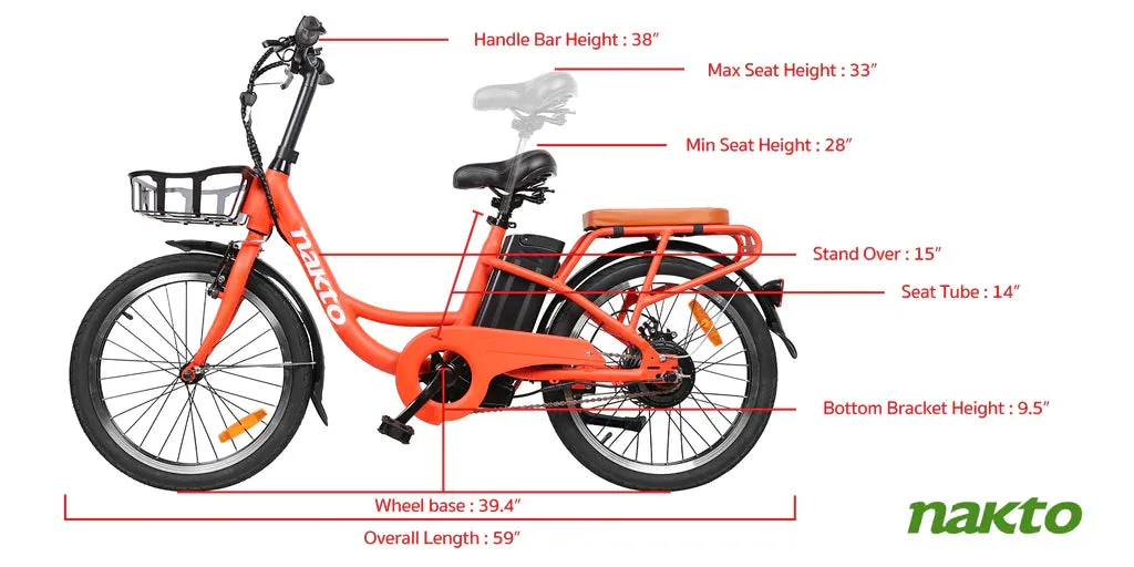 Nakto 450W 20" City Cargo Pony Electric Bike