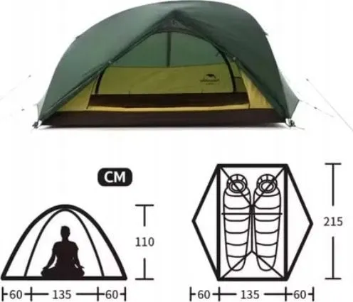 Naturehike Hiking Tent Nh17t012 - Green