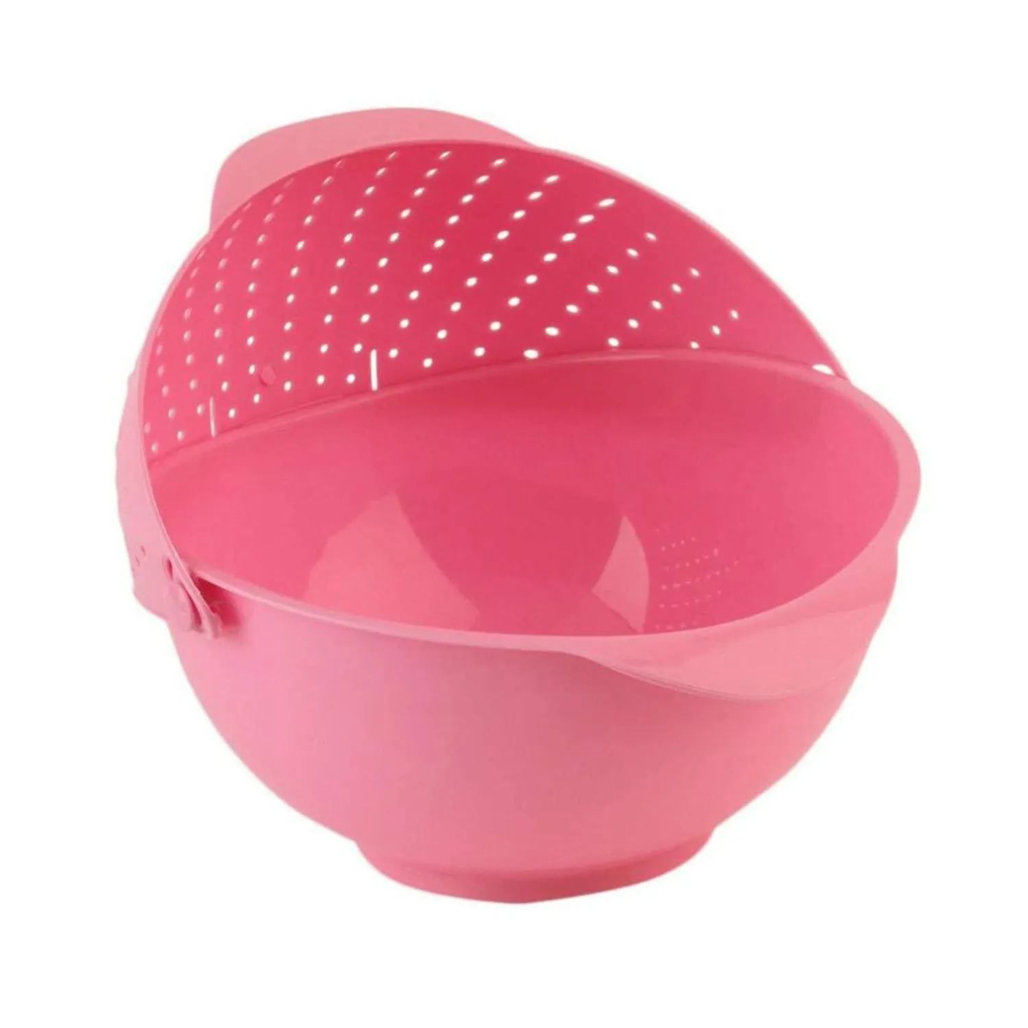 Plastic Revolving Multi Functional Rice, Vegetable Fruit Wash Basket Bowl (Multi Colour)