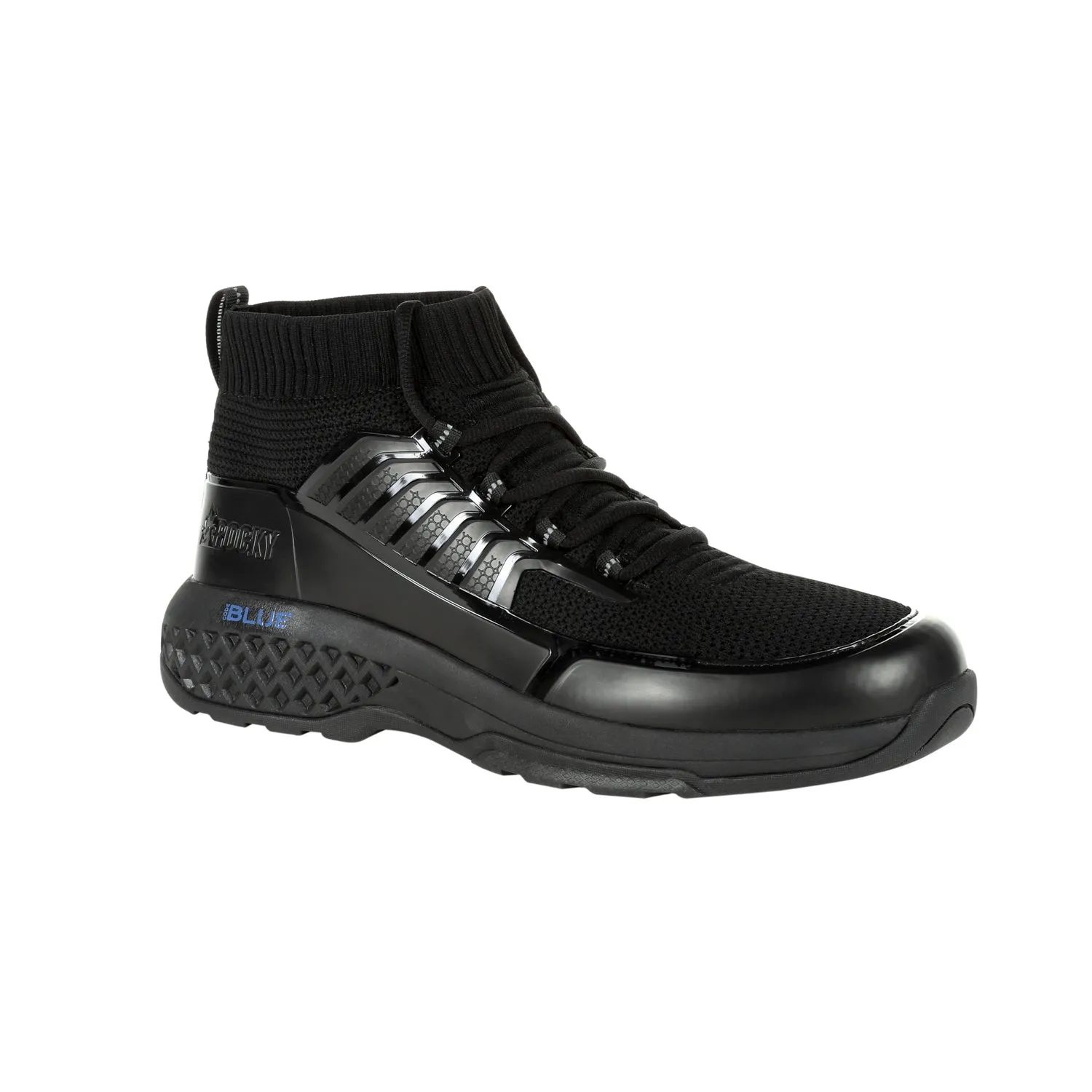 Rocky Mens Black Knit Code Blue 5in Public Service Boots