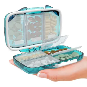 Travel Pill Organizer Moisture Proof Pill Box Daily Medicine 7 Compartments