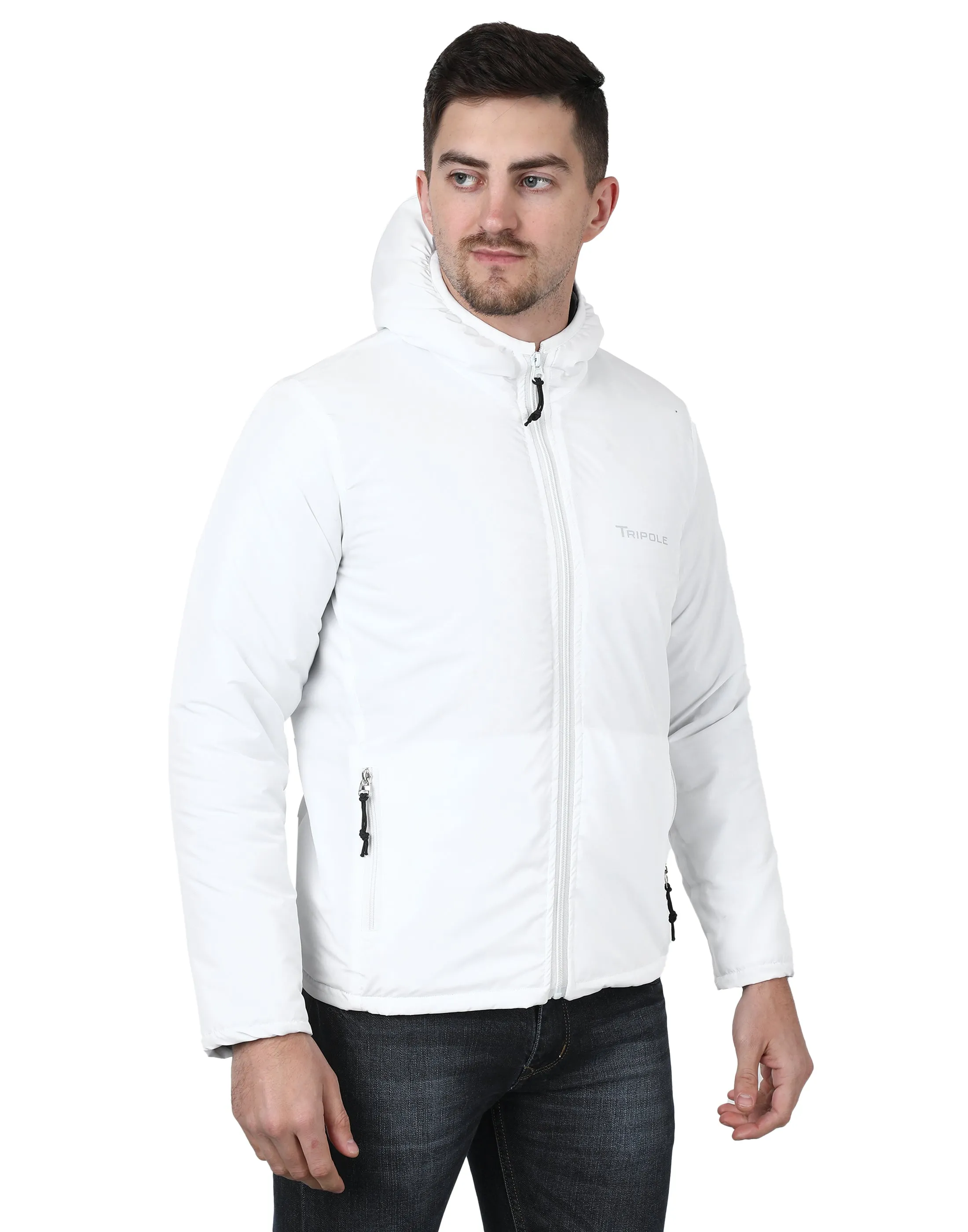 Tripole Men's Winter Jacket 5°C Comfort - Trekking and Daily Use | White