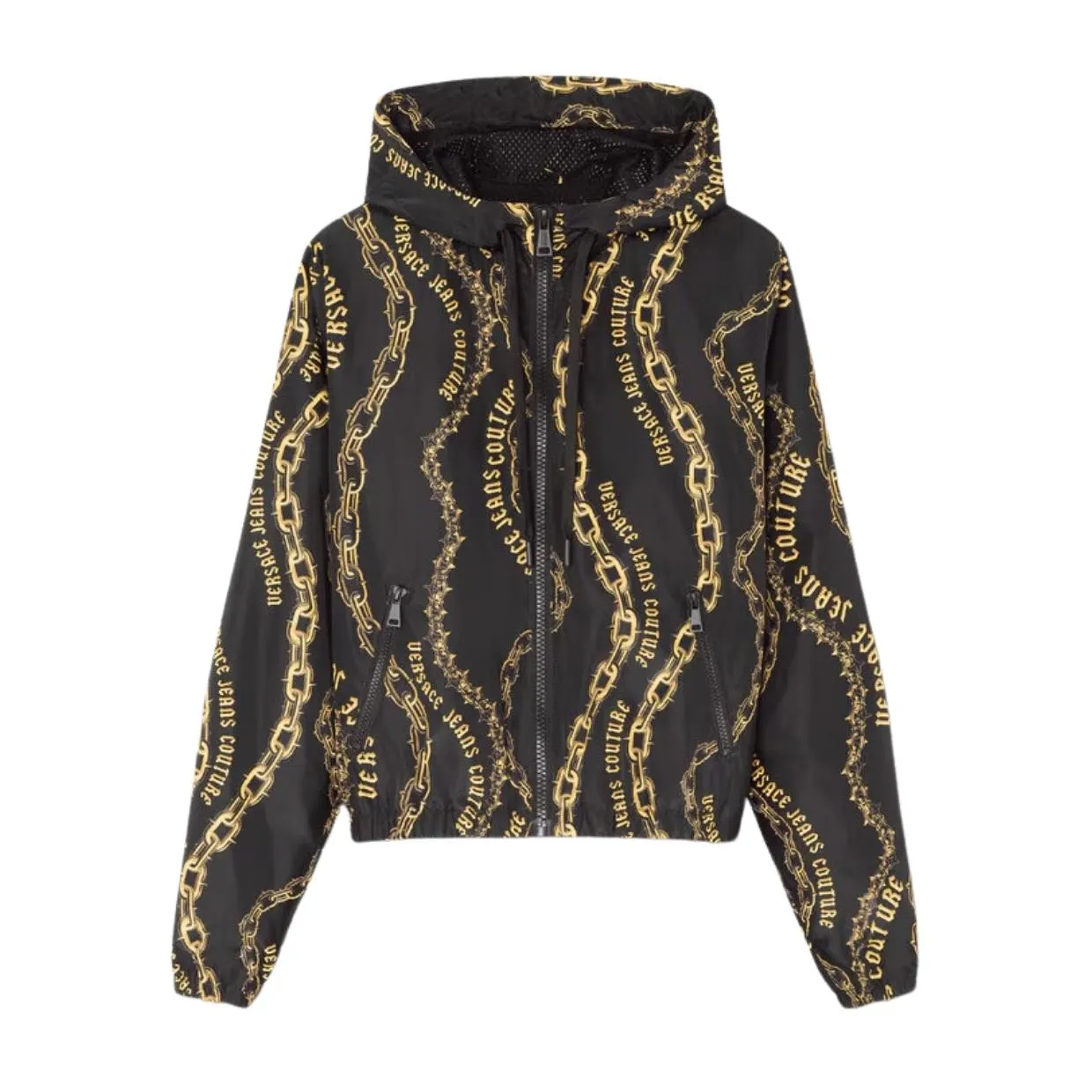 Versace Jeans Couture Chain Couture Black & Gold Windbreaker Jacket